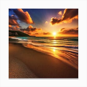 Sunset On The Beach 708 Canvas Print