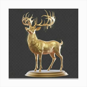 Gold Deer Canvas Print