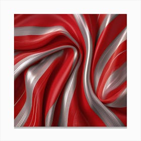 Abstract Red And White Fabric Canvas Print