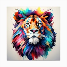 Colorful Lion Head Canvas Print