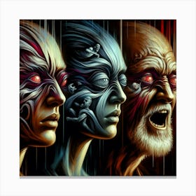 Three Faces Of Horror Canvas Print