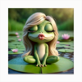 Blonde Kissing Frog 6 Canvas Print