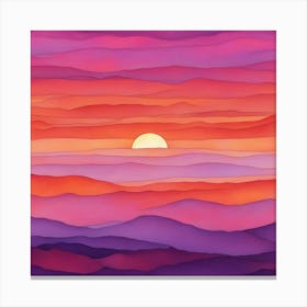 Sunset In The Mountains Canvas Print