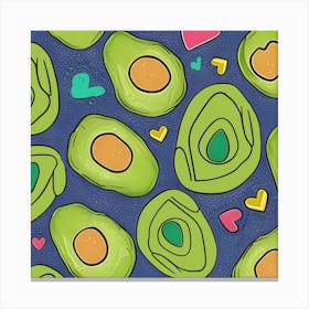 Avocados and Hearts Canvas Print