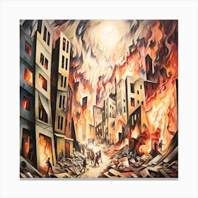 After the air-raid Canvas Print