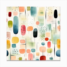 Abstract Watercolor Pattern Canvas Print