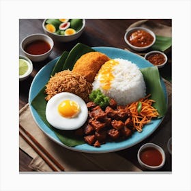 Malaysia on a Plate: The Classic Nasi Lemak Canvas Print