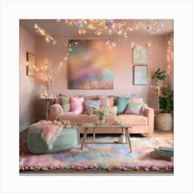 Pastel Living Room Canvas Print
