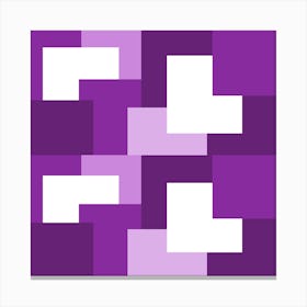 Purple Abstract Square Tiles Canvas Print