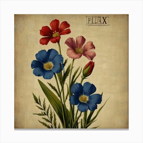 Default Flax3 Floral Botanical Vintage Poster Flower Canvas Pr 0 Canvas Print