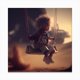 Child On A Swing Canvas Print