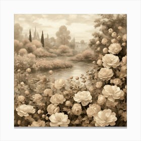 Roses By The River 1 Canvas Print