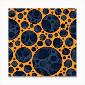 Sizzling Trippy Abstract Lava Holes Design Pattern In Orange And Blue Canvas Print