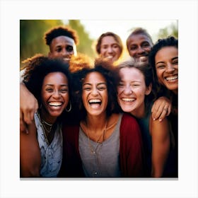 Group Of Friends Laughing Canvas Print