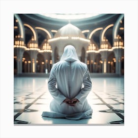 Muslim Man Praying In The Mosque 1 Canvas Print