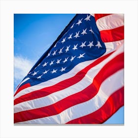 American Flag Ripple Effect In Closeup Stripes And Stars Representing Julys Pride And Nations Loy (3) Canvas Print