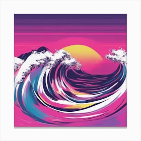 Minimalism Masterpiece, Trace In The Waves To Infinity + Fine Layered Texture + Complementary Cmyk C (27) Canvas Print