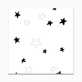 Nursery   Black And White Stars Canvas Print