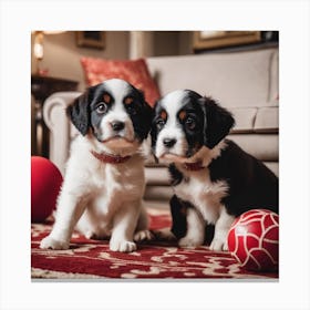 Bernese Mountain Dog Puppies Canvas Print