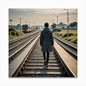 A Person Stepping Onto A Train Platform A Road Winding Through Changing Landscapes Or A Ship Sailing 2929024079 Canvas Print