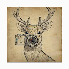 Deer With Camera 5 Canvas Print