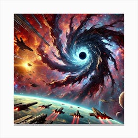 Black Hole Devourer Singularity Scene Canvas Print