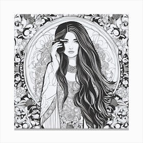 Girl With Long Hair Canvas Print