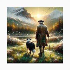 Man with Dog 3 Canvas Print
