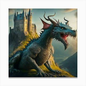 Dragon And Castle 1 Canvas Print