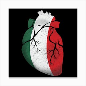Italy Heart Flag Canvas Print