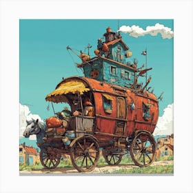 Wagon Fantasy Caravan Canvas Print