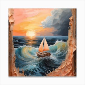 Sunset Sailboat Canvas Print