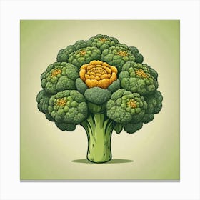 Illustration Of Broccoli 2 Canvas Print