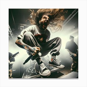 Rock Band singer performing on stage 1 Canvas Print