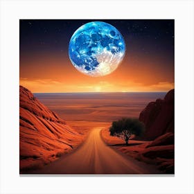 Full Moon In The Desert 1 Canvas Print