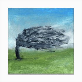 New Wind - painting nature landscape square hand painted blue green Canvas Print