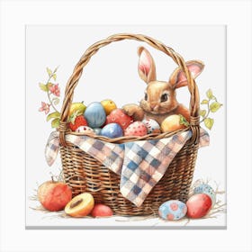 Easter Bunny In Basket Stampe su tela