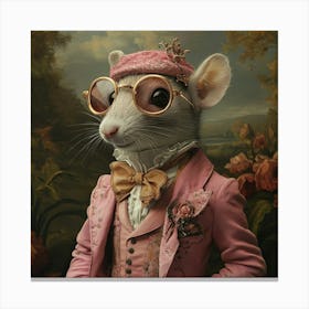 Mouse In A Suit Art Canvas Print