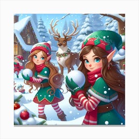 Christmas Elves Canvas Print
