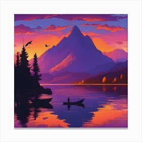 Sunset In The Mountains Canvas Print