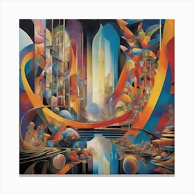 Abstract Cityscape, The Fantastical And Contemporary Canvas Print