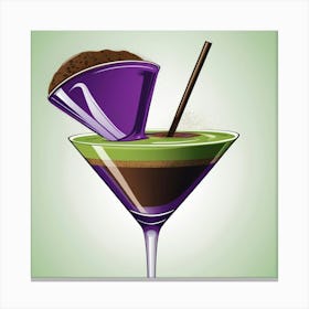 Illustrative Albedo Espresso Martini Green Purple Art 3 Canvas Print