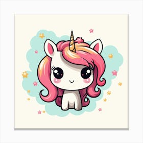 Unicorn With Rainbow Mane 7 Canvas Print