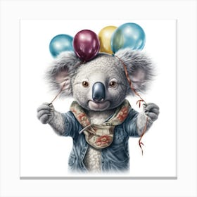 Koala With Balloons 3 Canvas Print