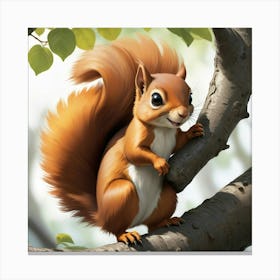 Squirrel In The Tree Canvas Print