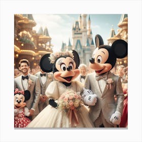 Mickey And Minnie'S Wedding 1 Canvas Print