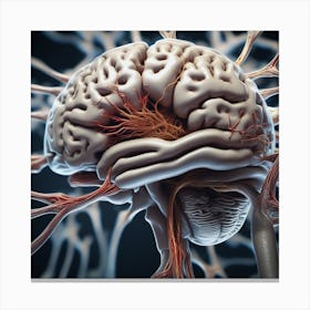 Brain With Blood Vessels 2 Canvas Print