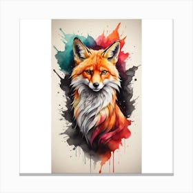 Fox Painting Canvas Print