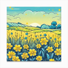 Field Of Sunflowers 1 Canvas Print