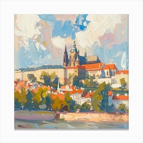 A Prague Castle Oil Painting Illustration 1720468470 1 Canvas Print